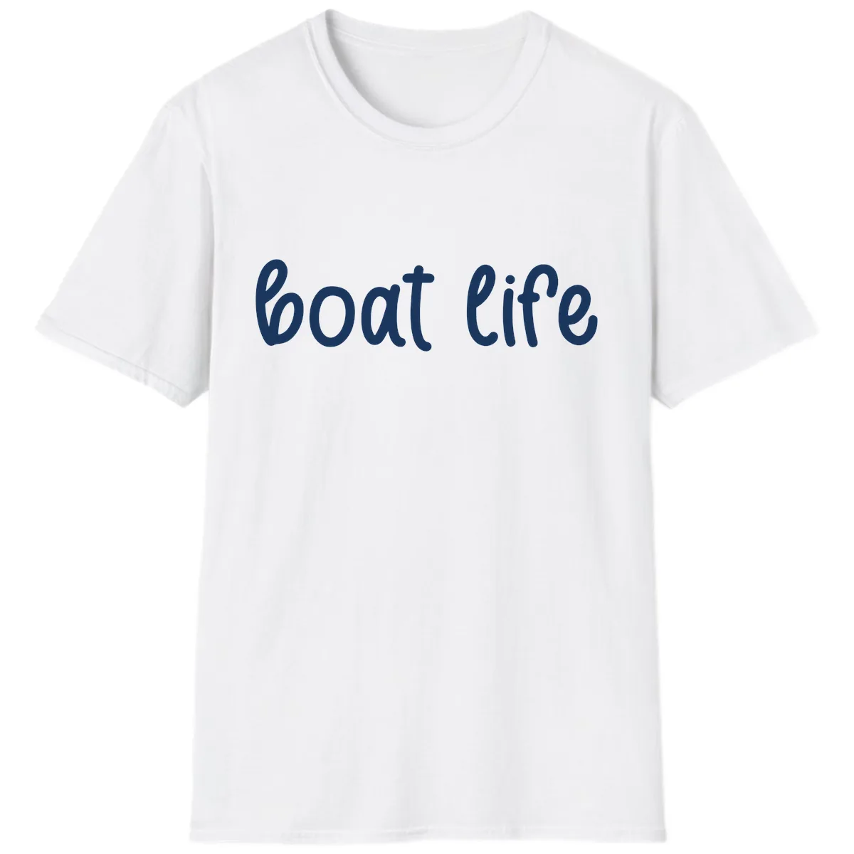 Boat Life Script Design T-Shirt in White
