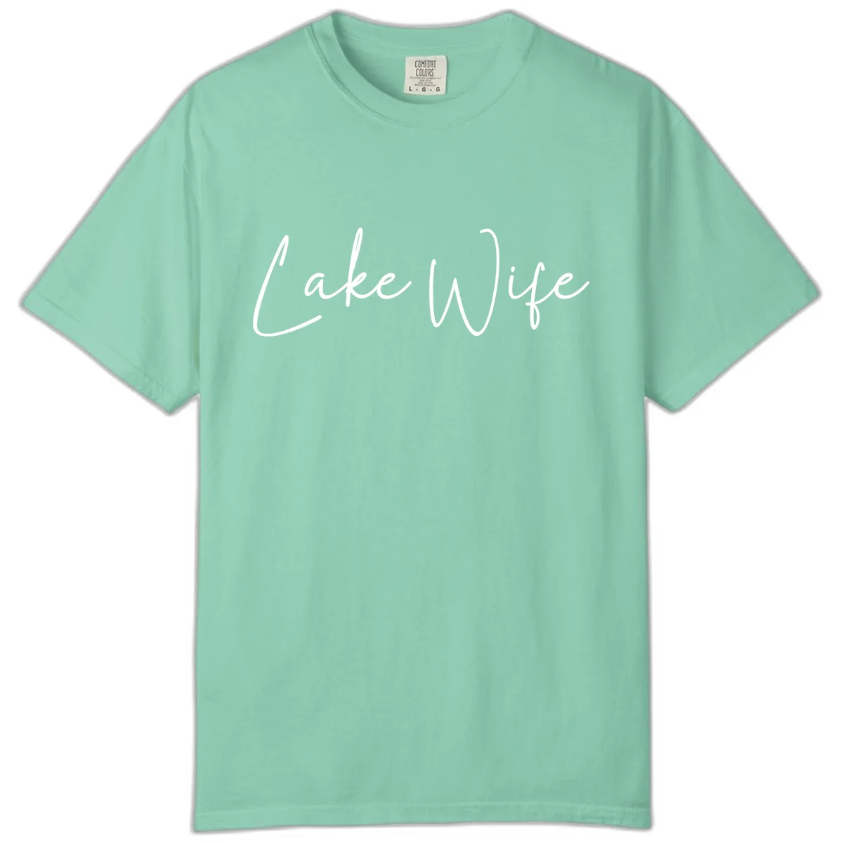 Lake Wife Script Design Comfort Color in Island Reef