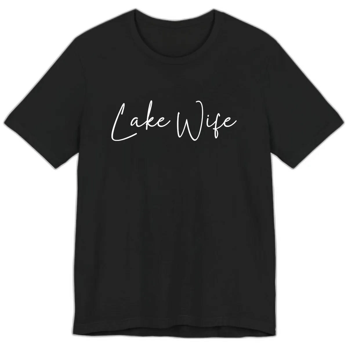 Lake Wife Script Design Premium T-Shirt in Black