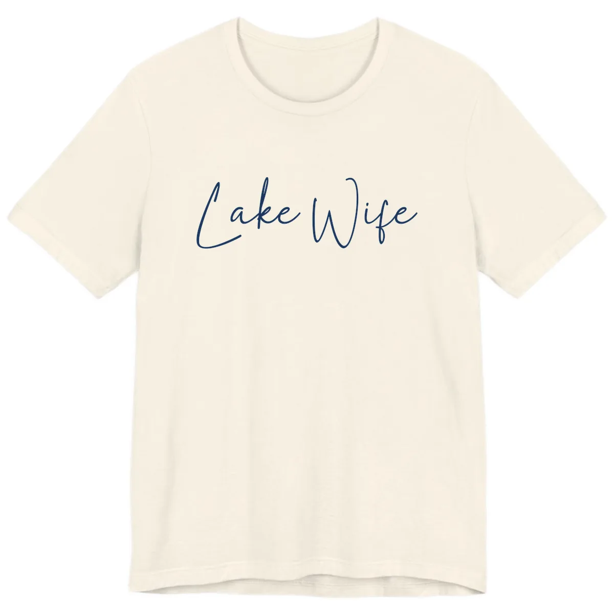 Lake Wife Script Design Premium T-Shirt in Natural