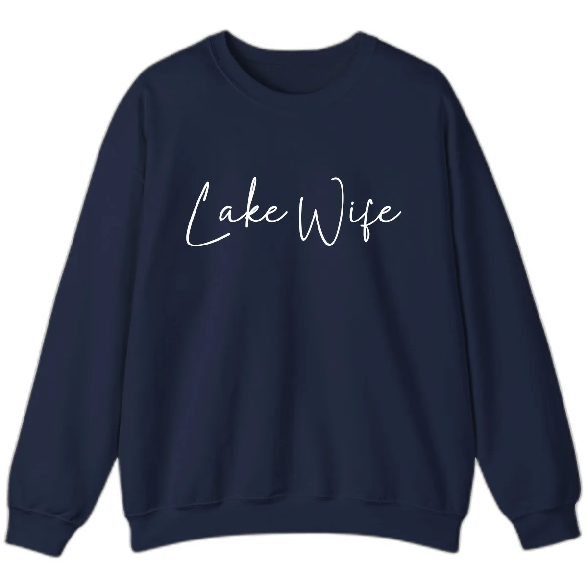 Lake Wife Script Design Sweatshirt in Navy