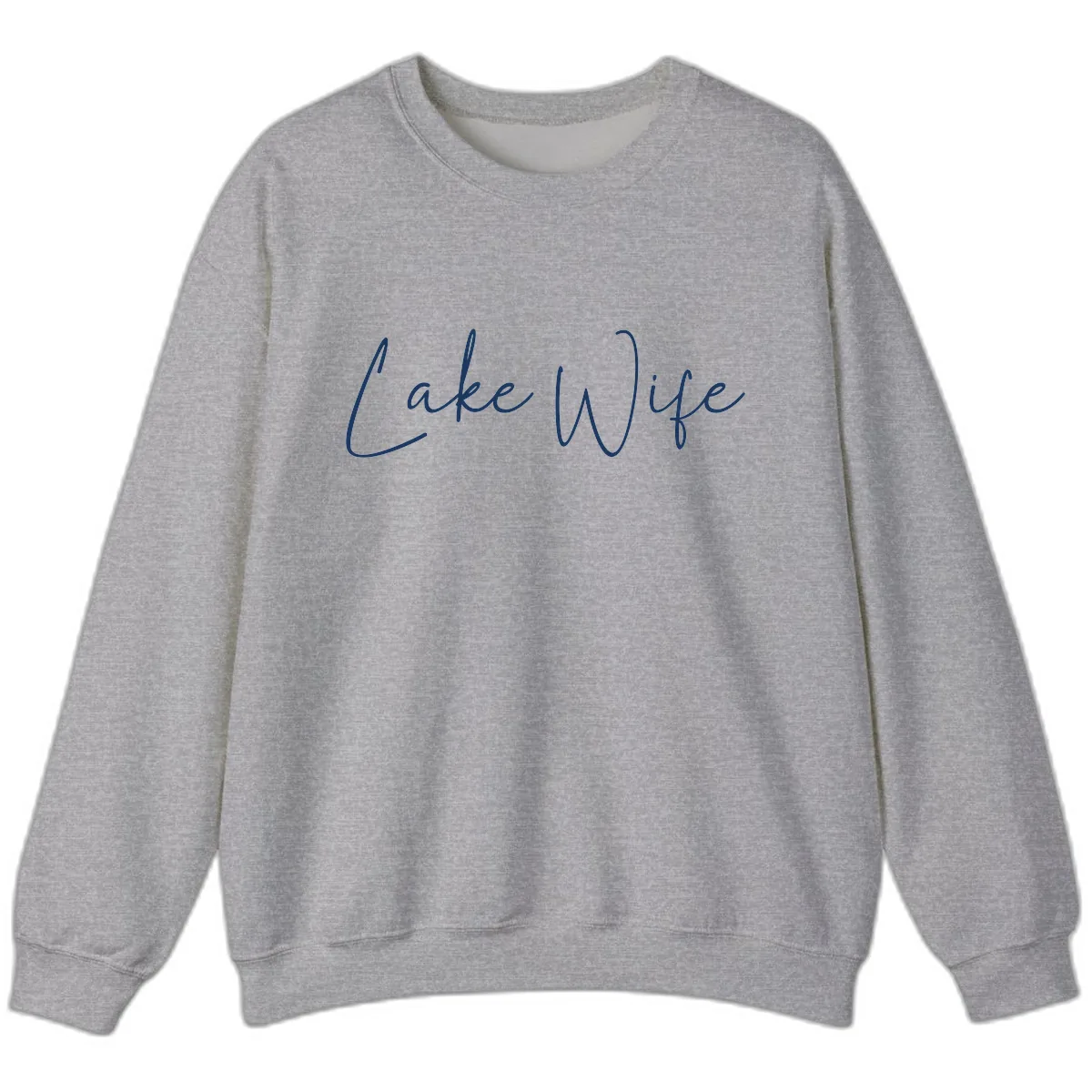 Lake Wife Script Design Sweatshirt in Sport Grey