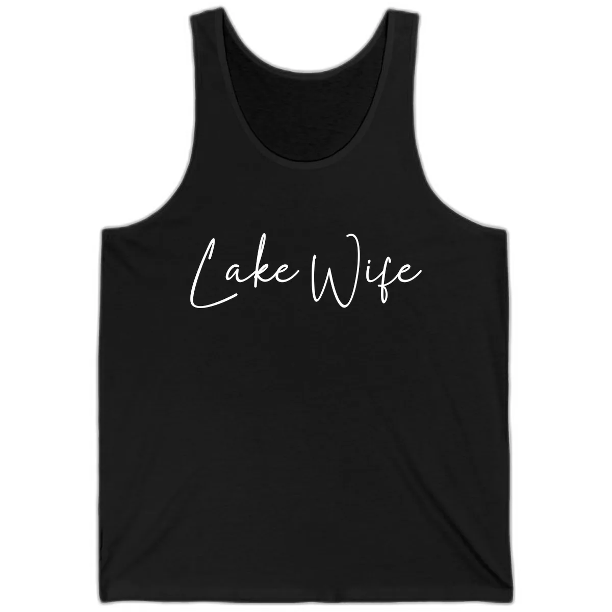 Lake Wife Script Design Tank in Black