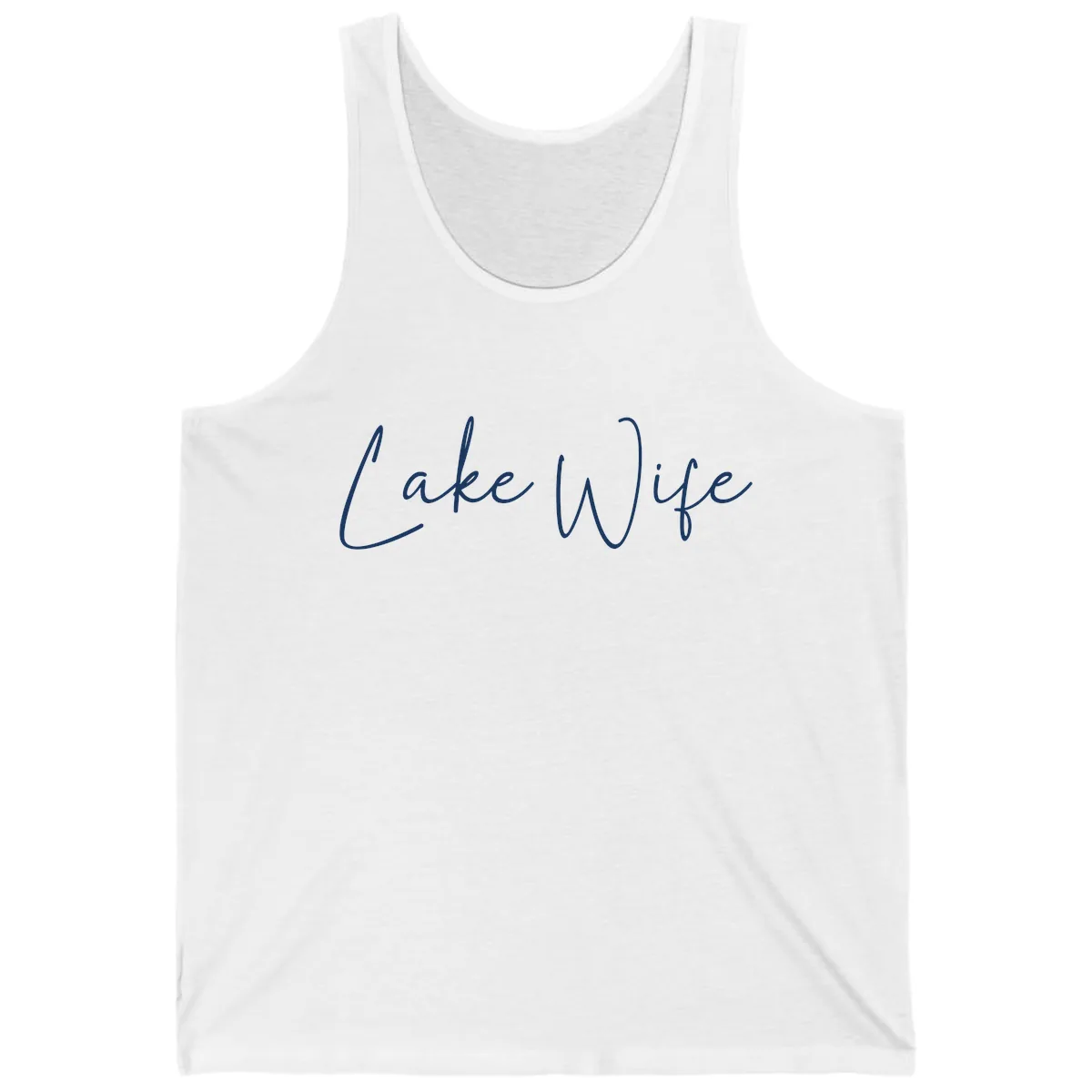 Lake Wife Script Design Tank in White