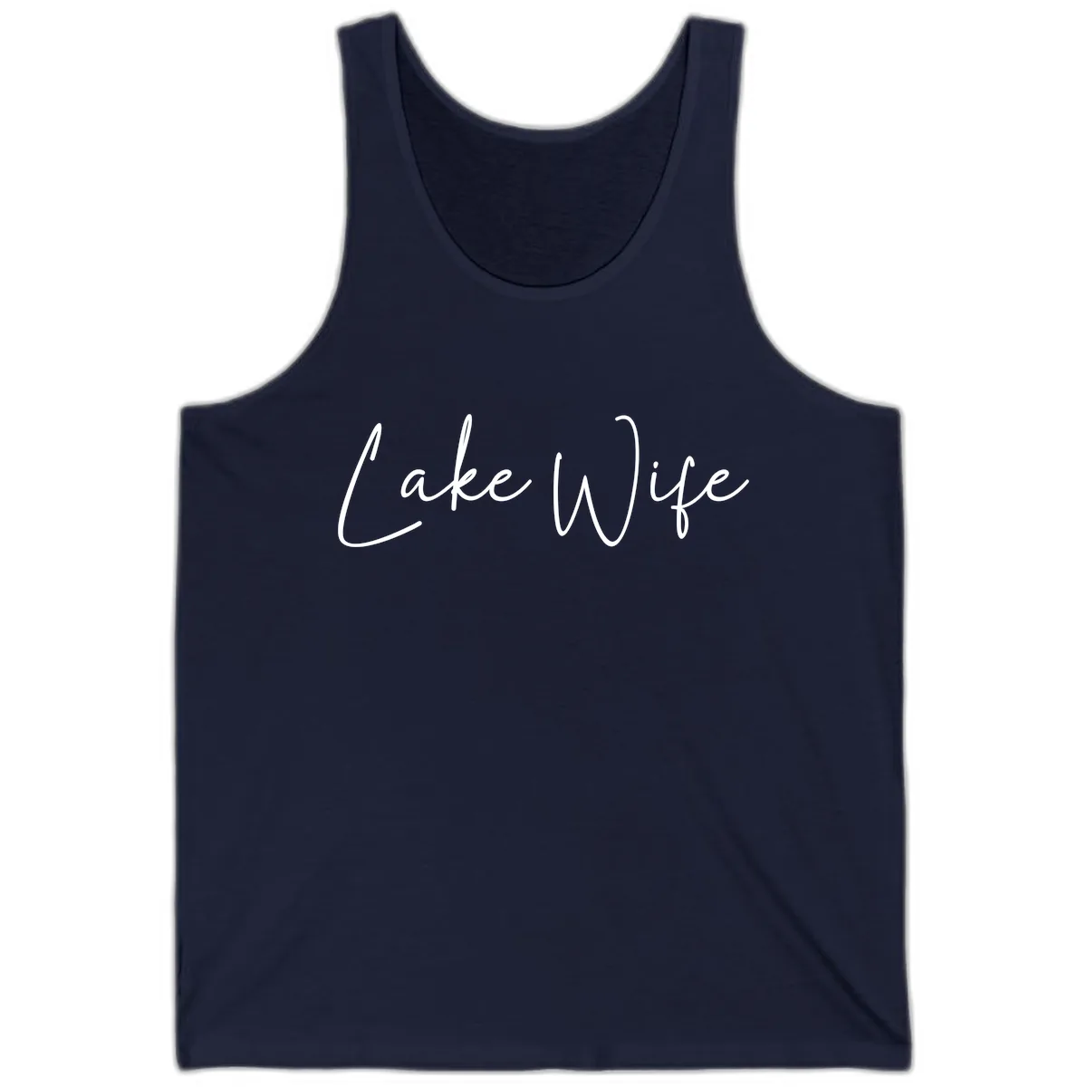 Lake Wife Script Design Tank in Navy