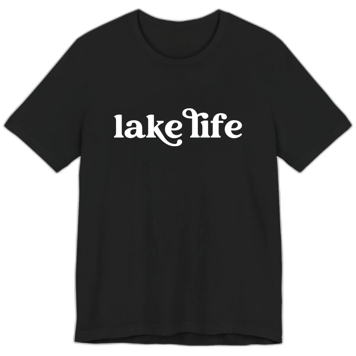 Lake Life Typography Design Premium T-Shirt in Black
