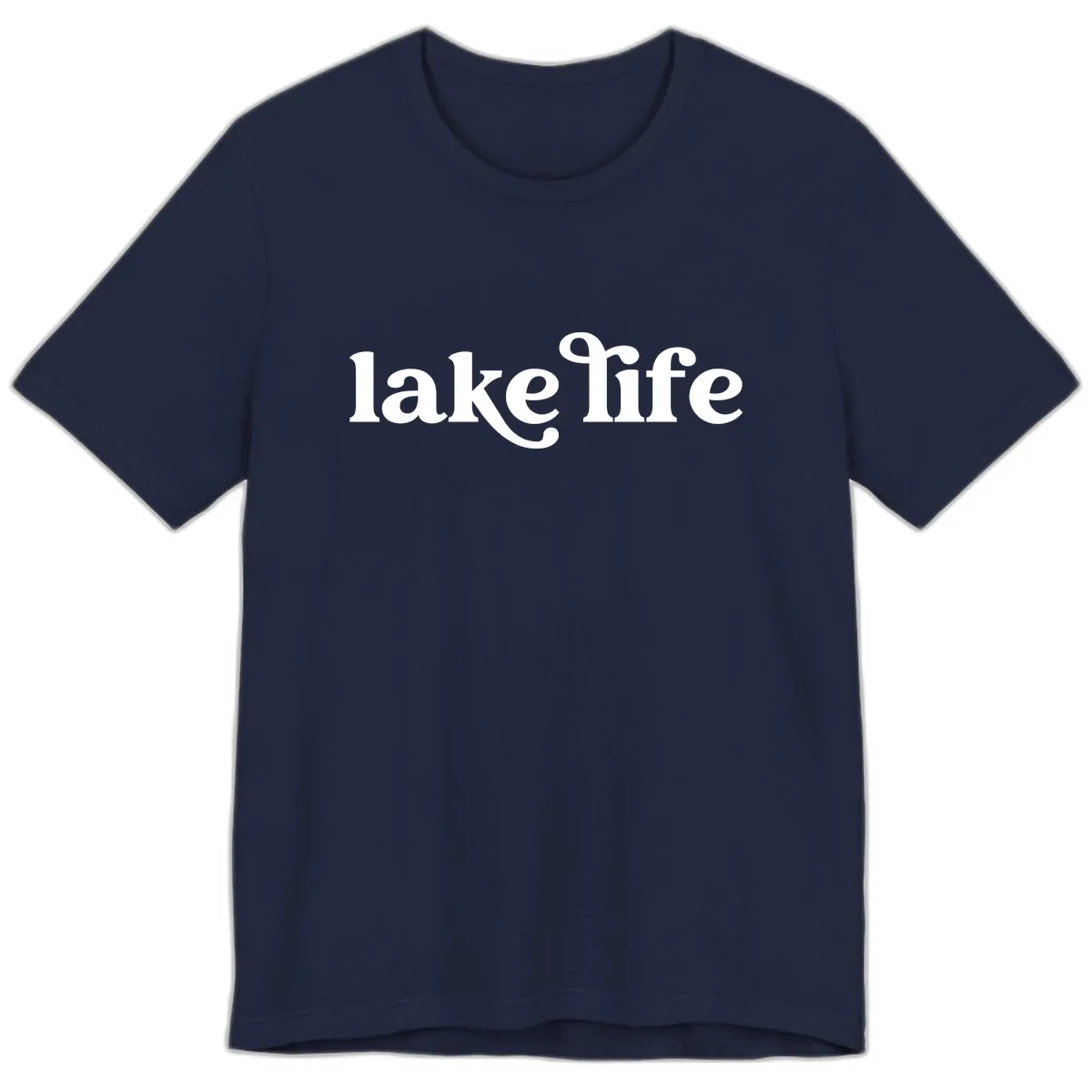 Lake Life Typography Design Premium T-Shirt in Navy