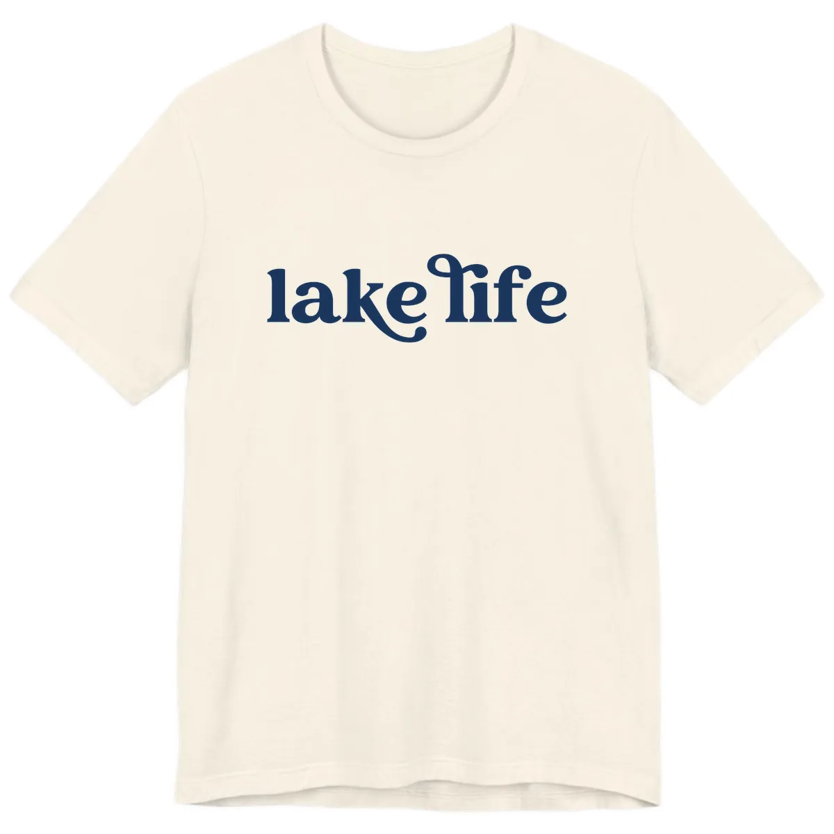Lake Life Typography Design Premium T-Shirt in Natural