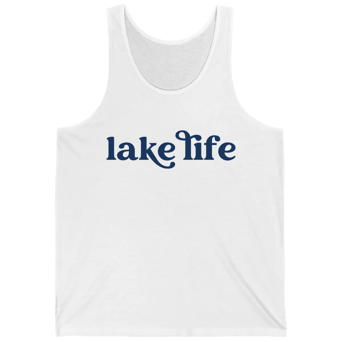Lake Life Typography Design Tank in White