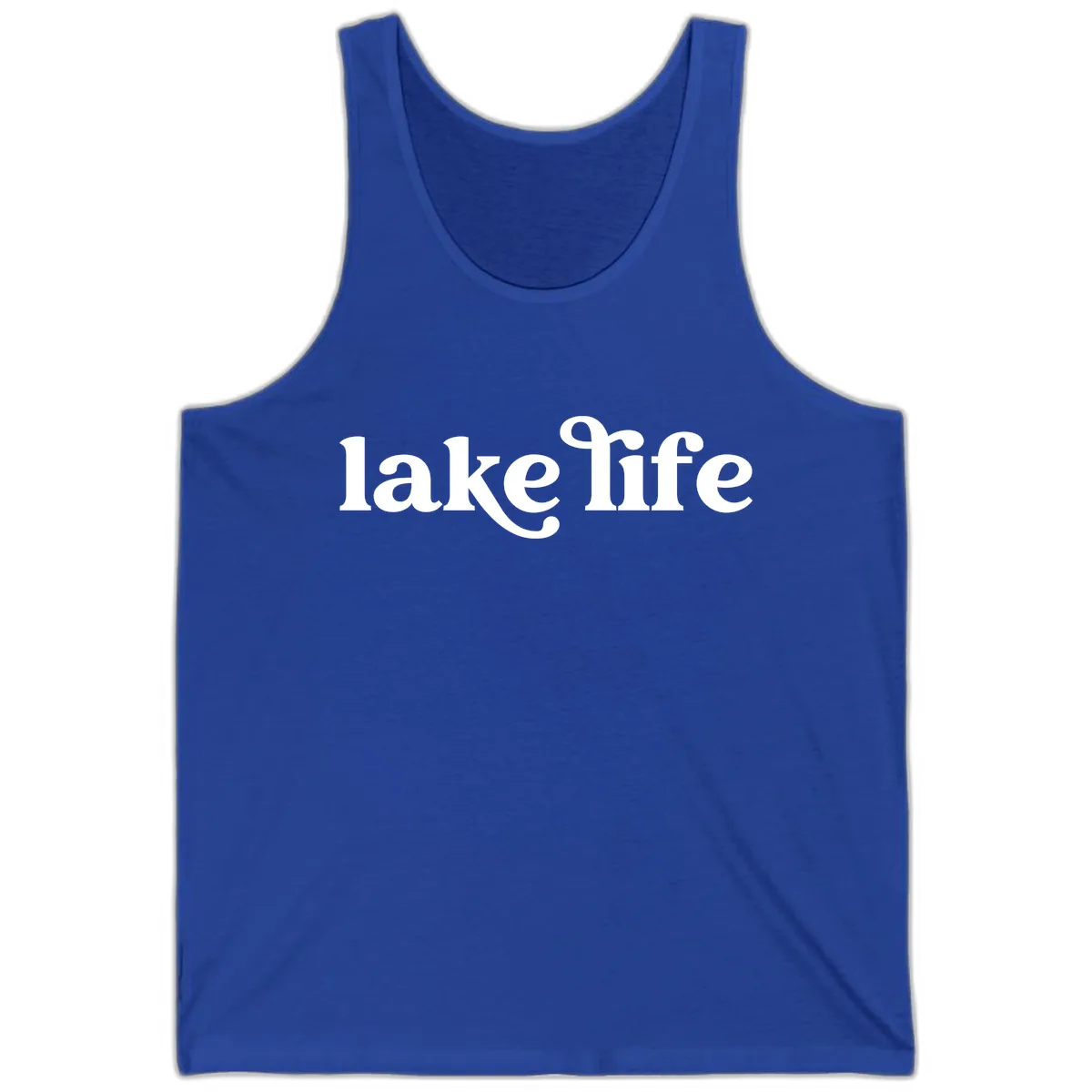 Lake Life Typography Design Tank in True Royal