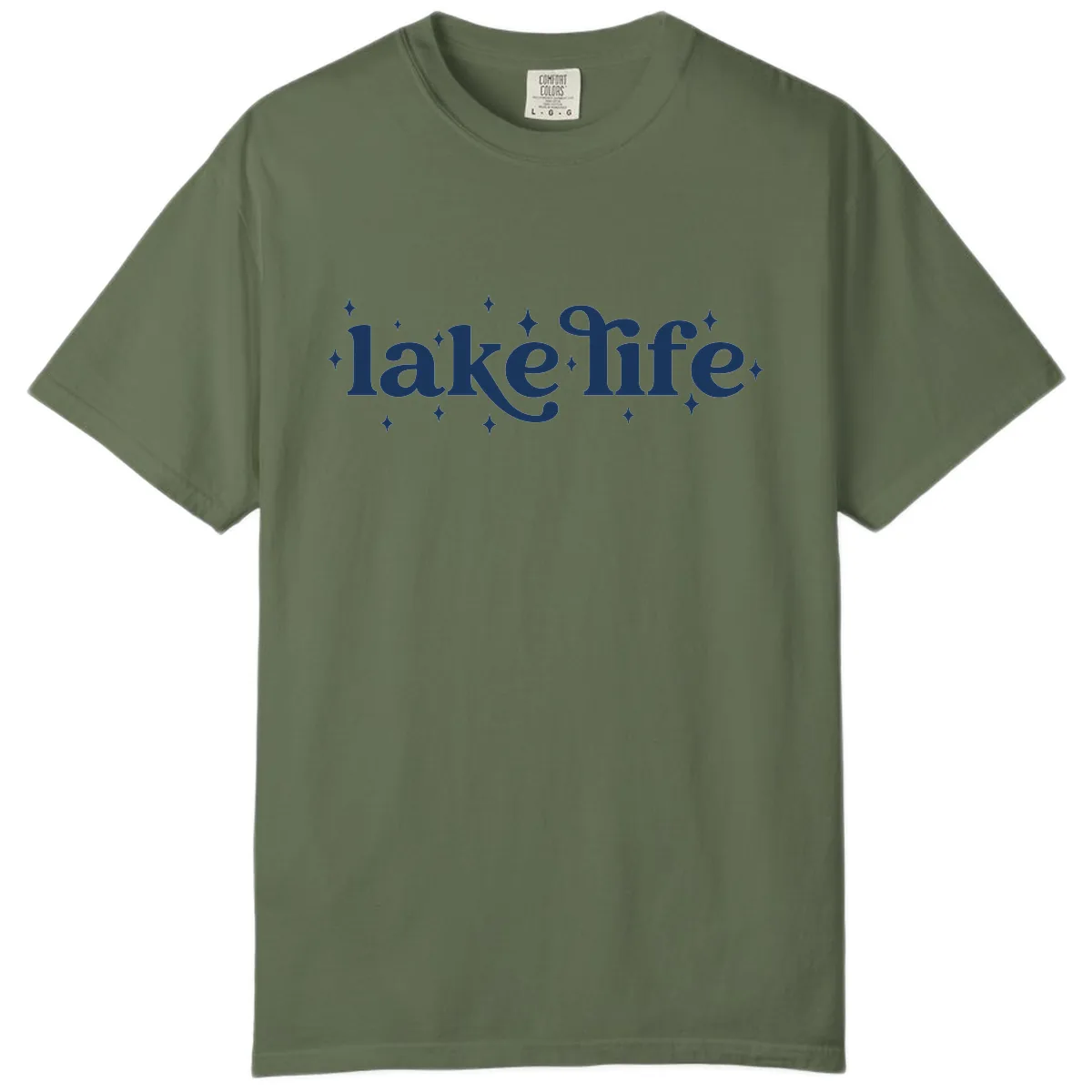Lake Life Sparkle Design Comfort Color in Sage