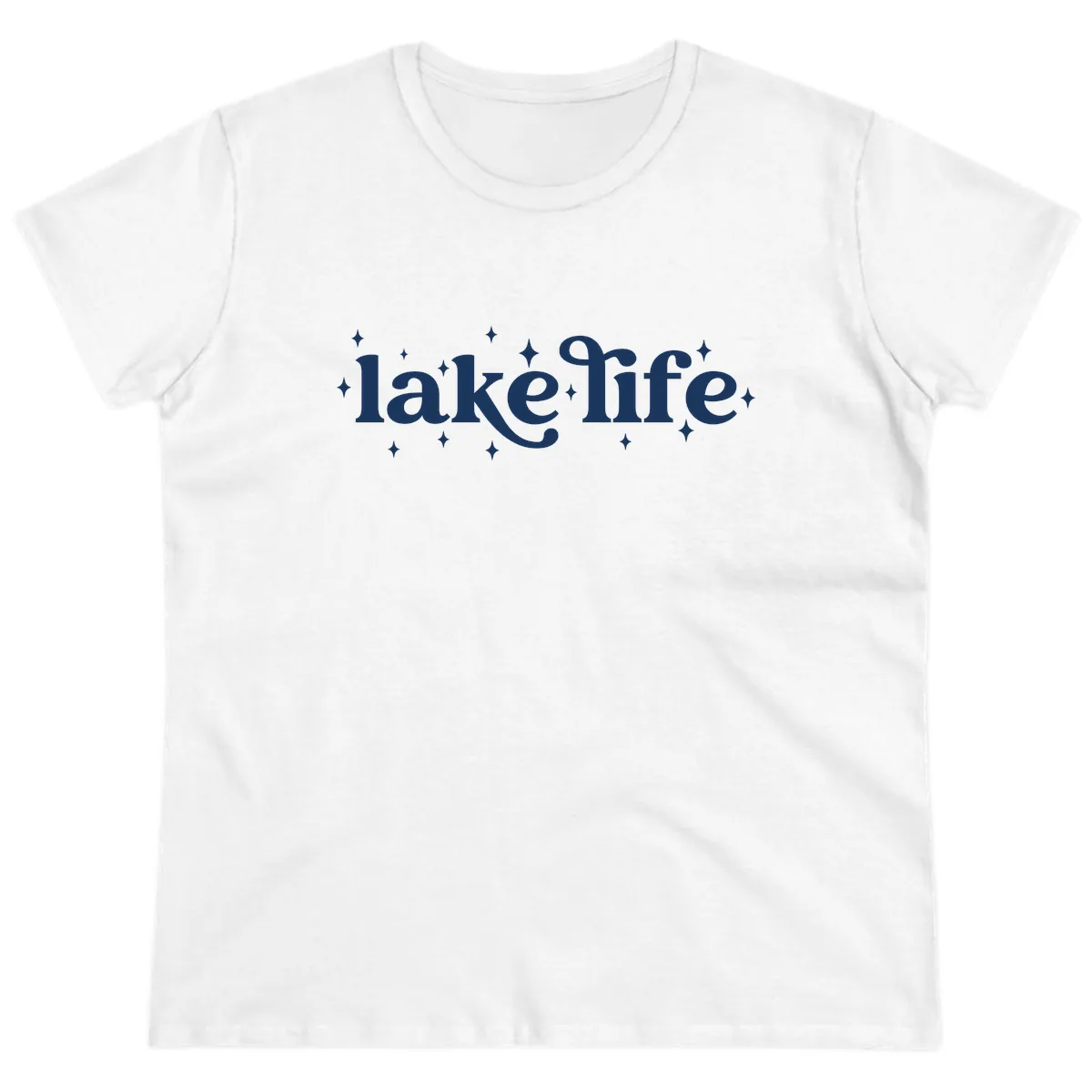 Lake Life Sparkle Design Ladies Tee in White