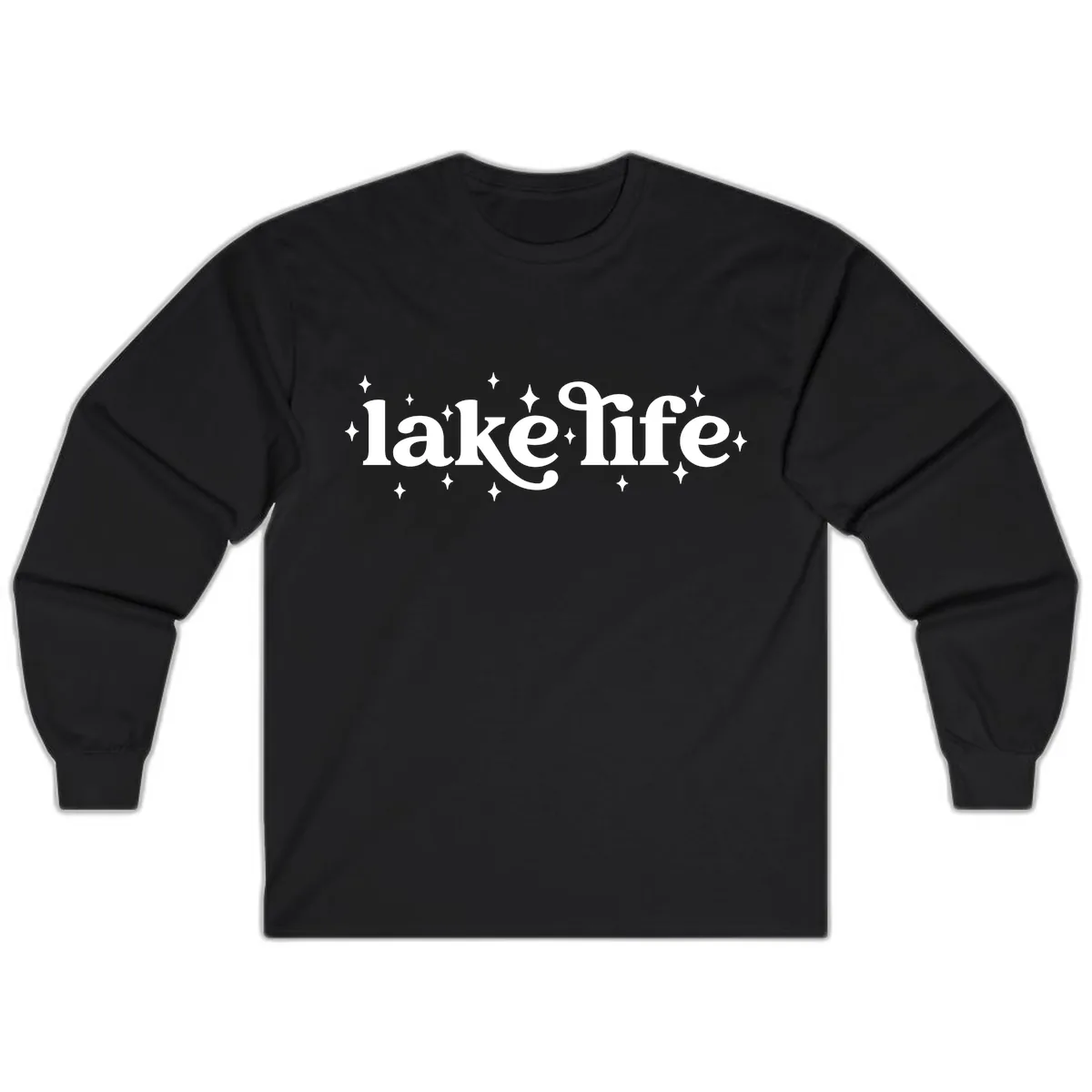 Lake Life Sparkle Design Long Sleeve in Black