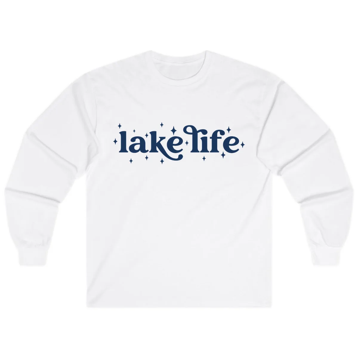 Lake Life Sparkle Design Long Sleeve in White