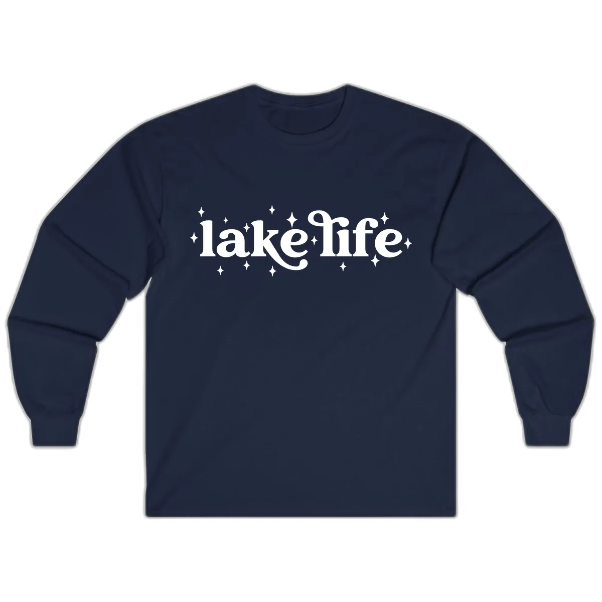 Lake Life Sparkle Design Long Sleeve in Navy
