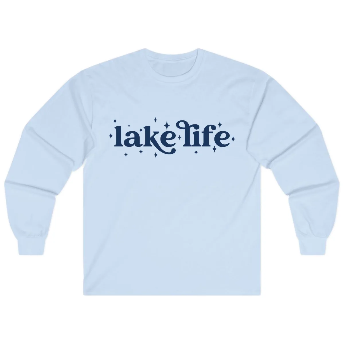 Lake Life Sparkle Design Long Sleeve in Light Blue