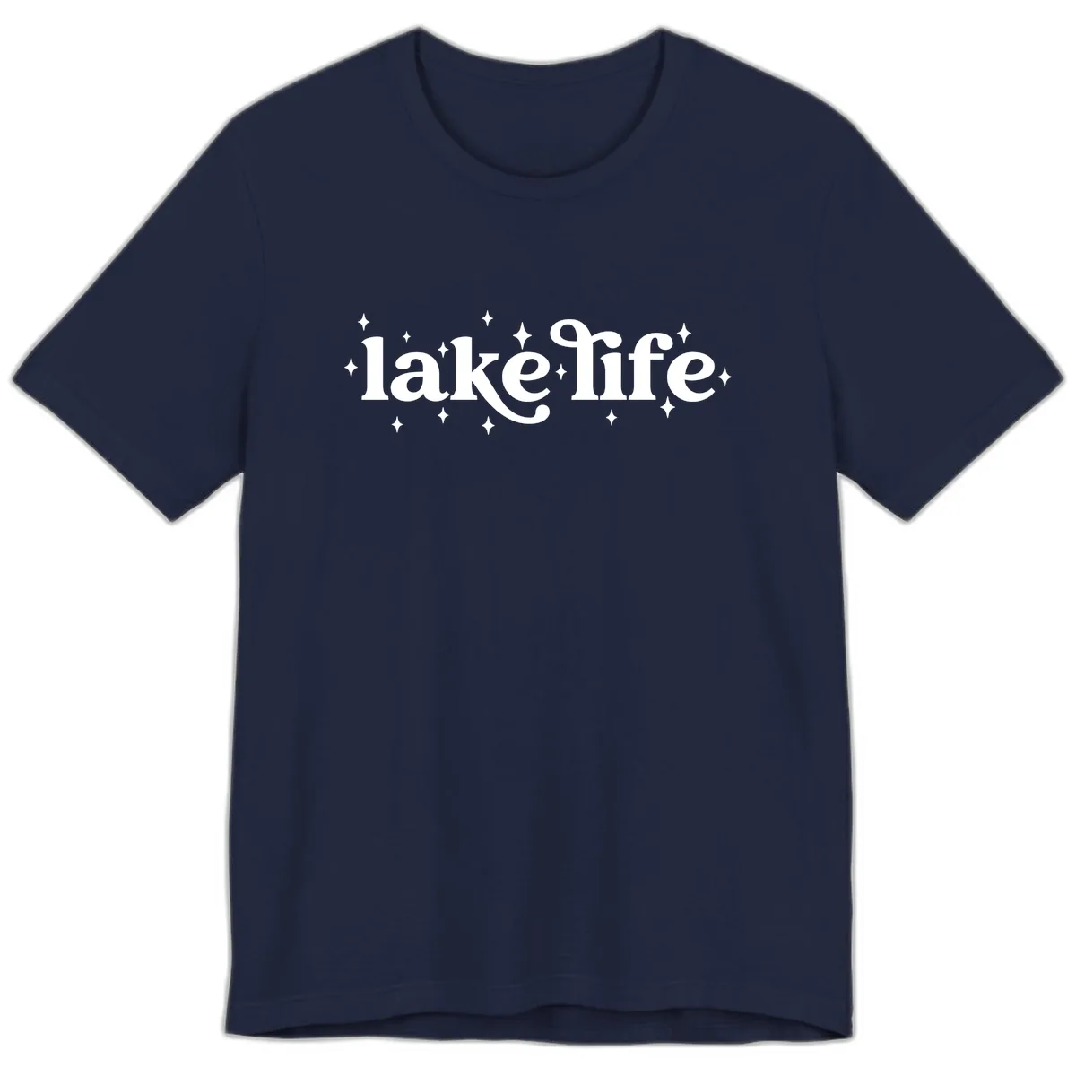 Lake Life Sparkle Design Premium T-Shirt in Navy