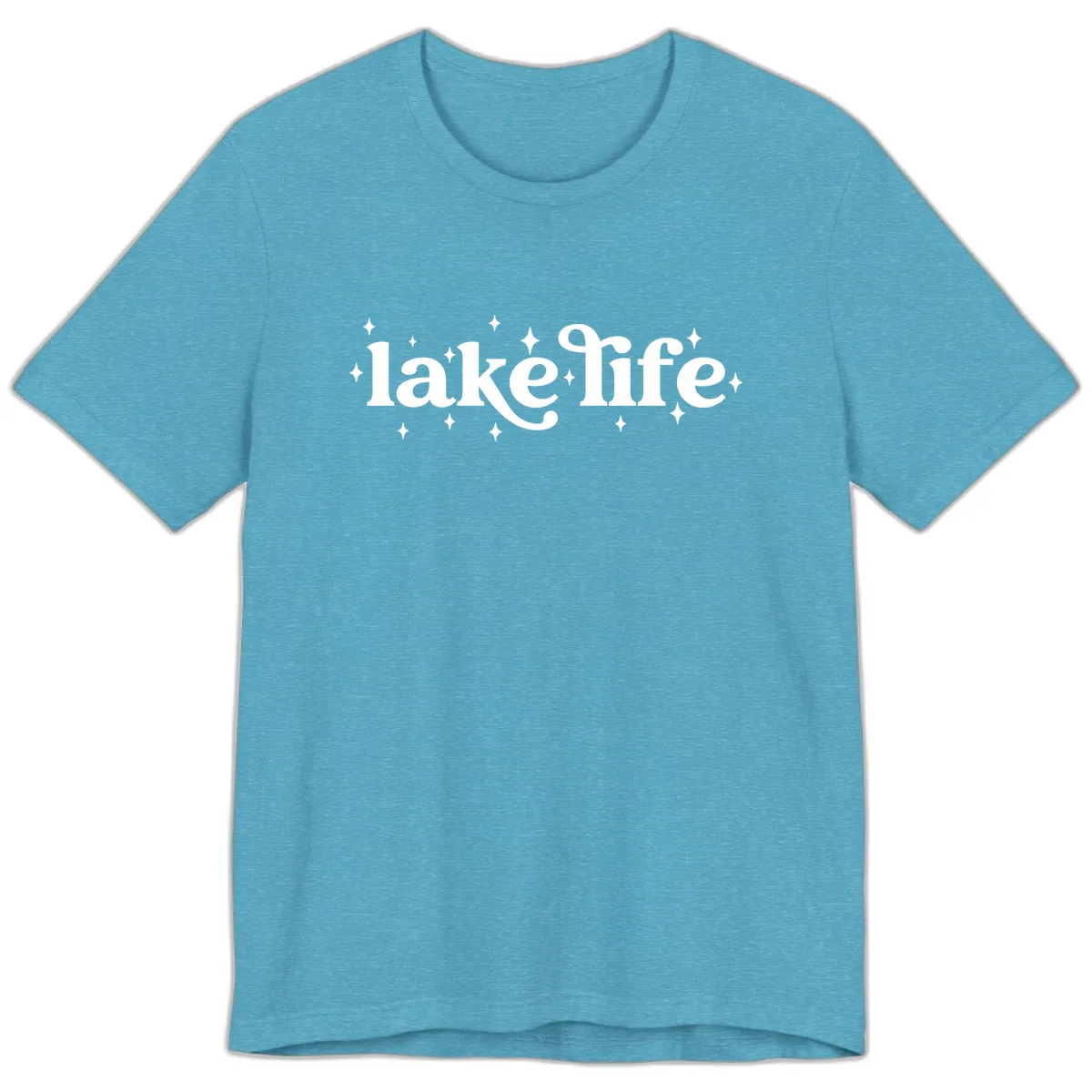 Lake Life Sparkle Design Premium T-Shirt in Heather Aqua