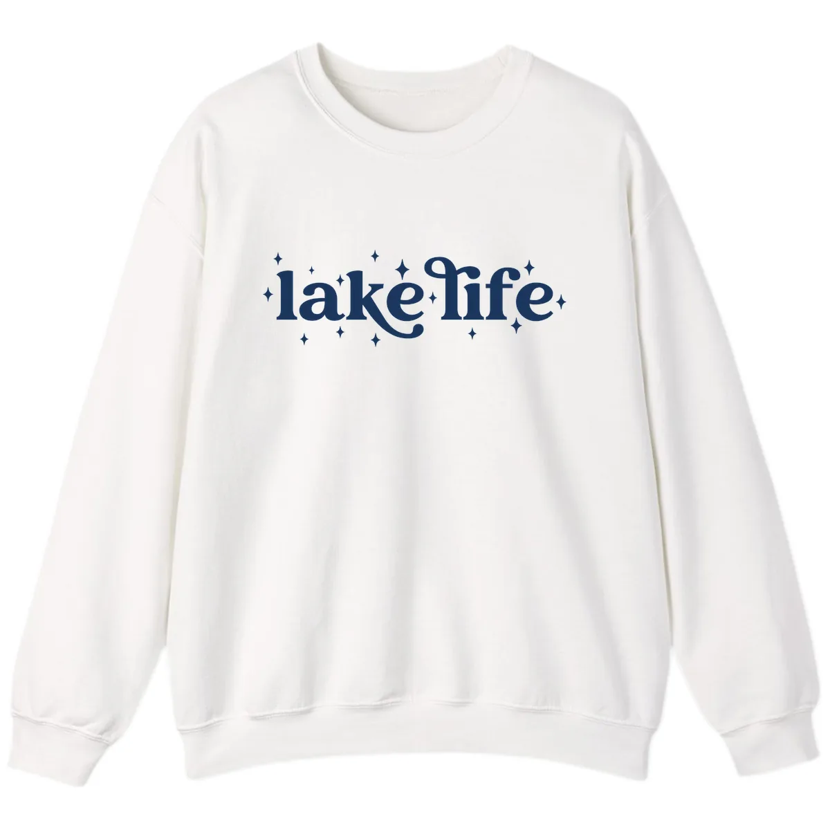 Lake Life Sparkle Design Sweatshirt in White