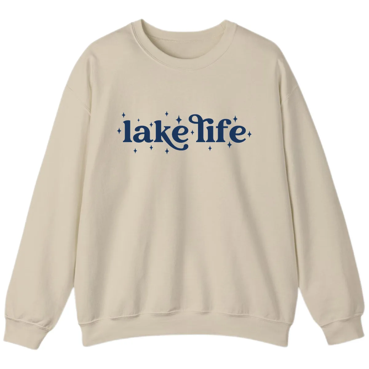 Lake Life Sparkle Design Sweatshirt in Sand