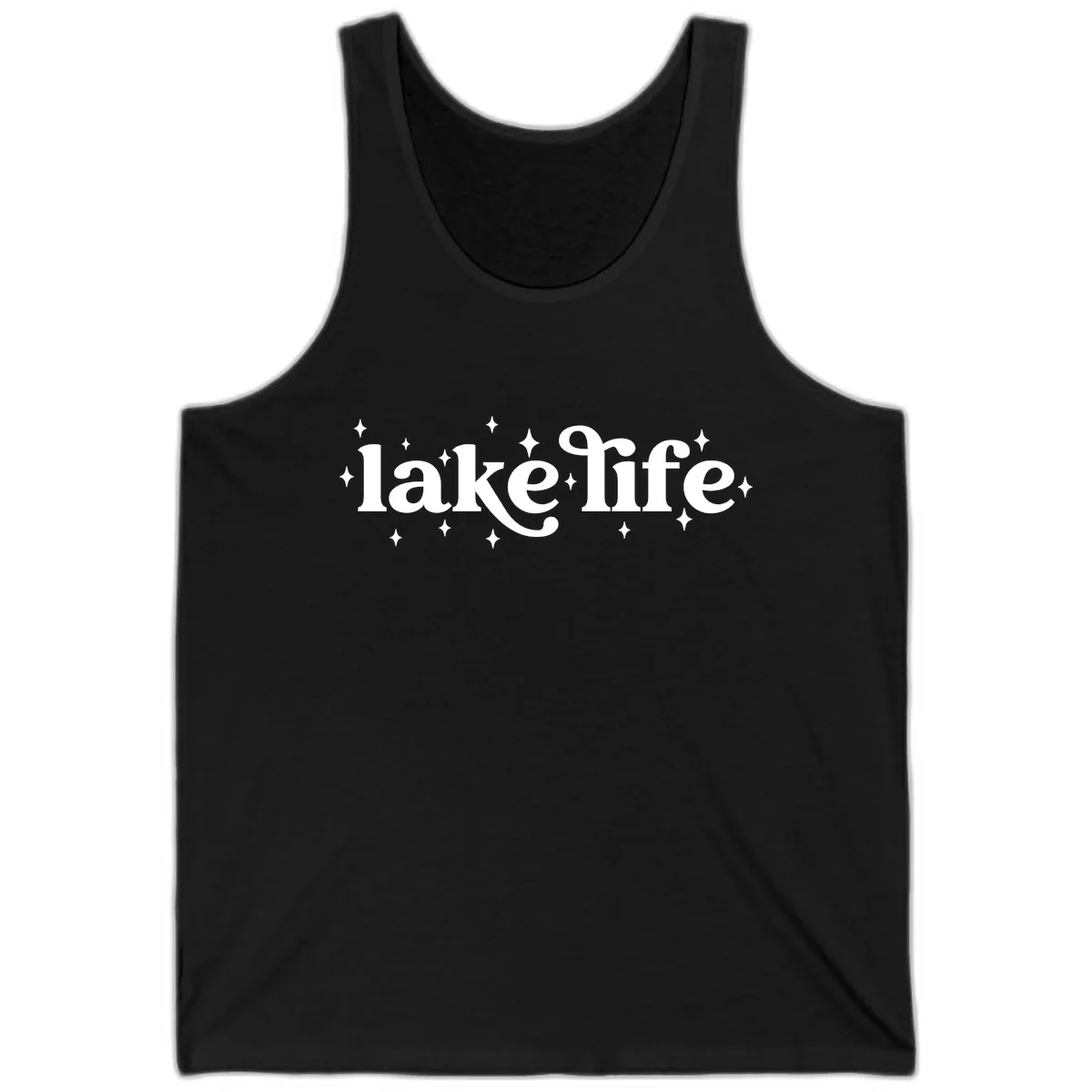Lake Life Sparkle Design Tank in Black