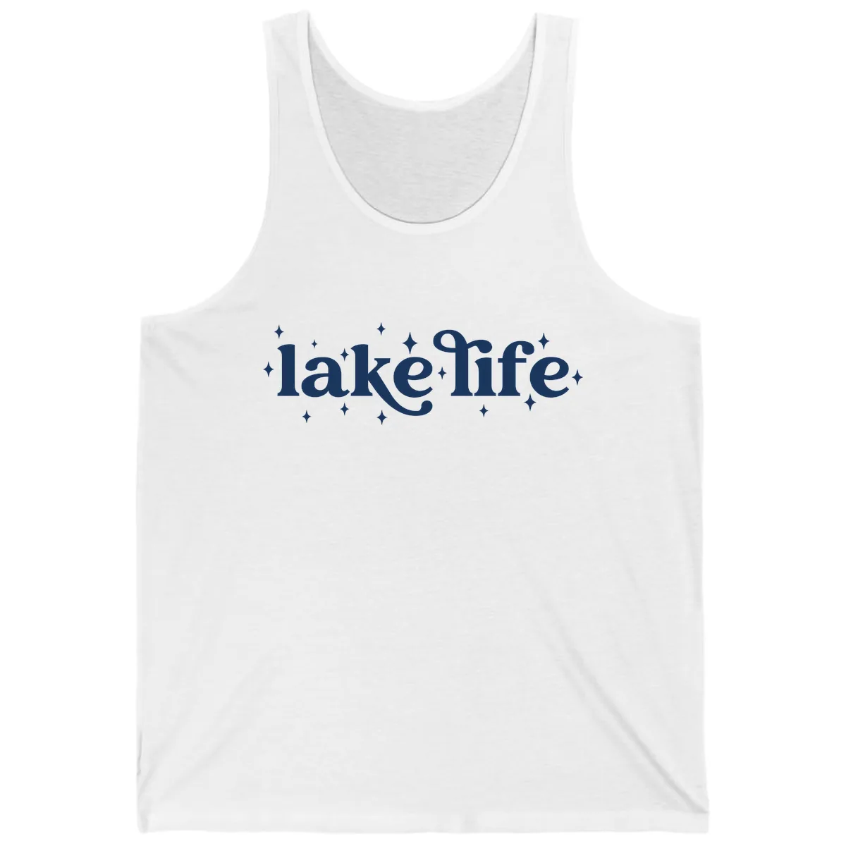 Lake Life Sparkle Design Tank in White
