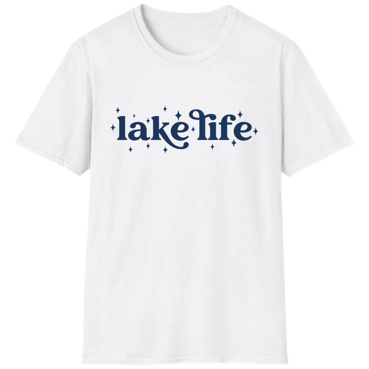 Lake Life Sparkle Design T-Shirt in White