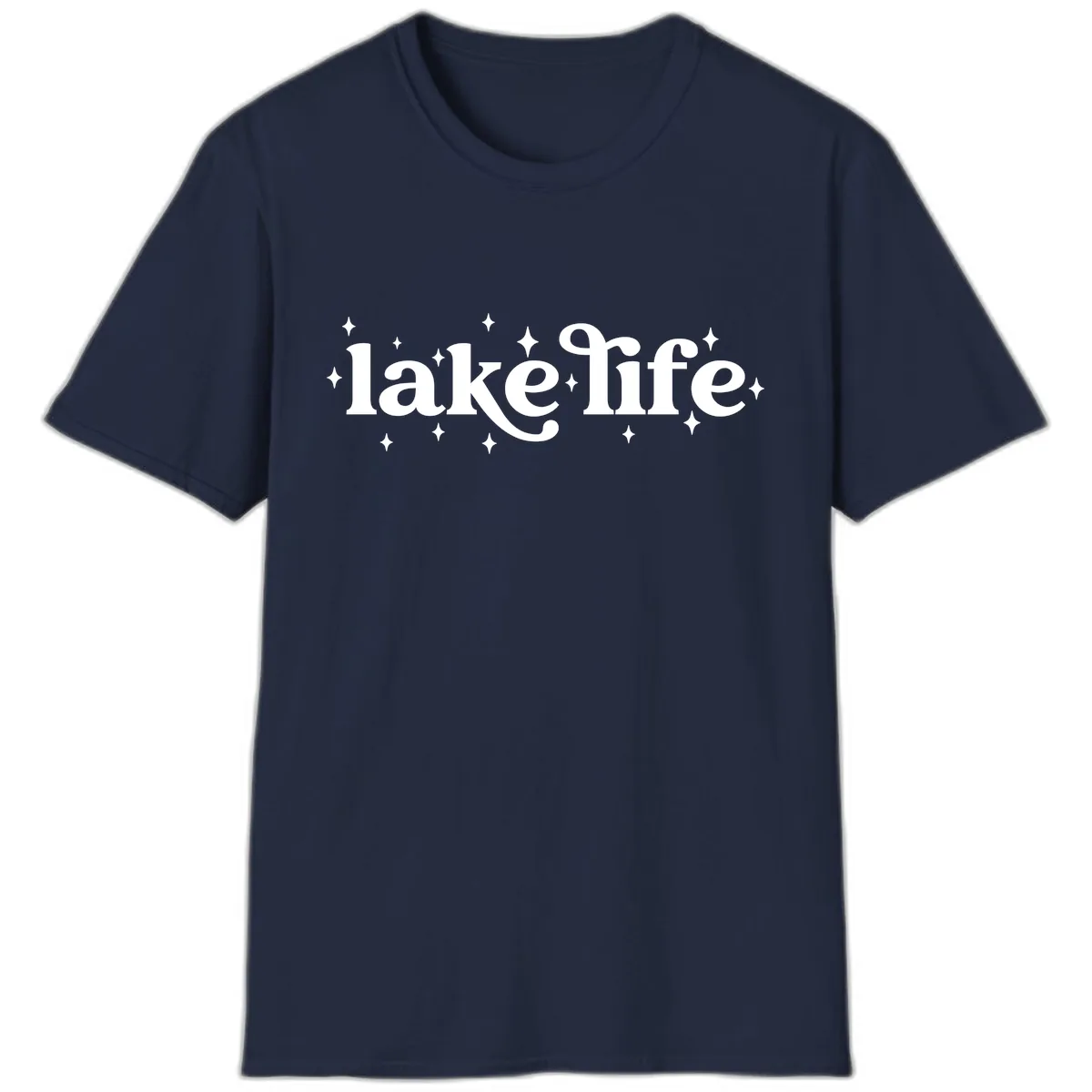 Lake Life Sparkle Design T-Shirt in Navy