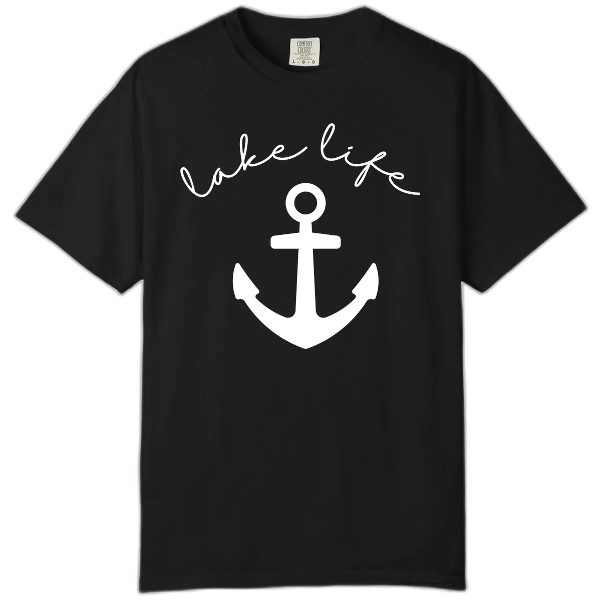 Lake Life Anchor Design Comfort Color in Black