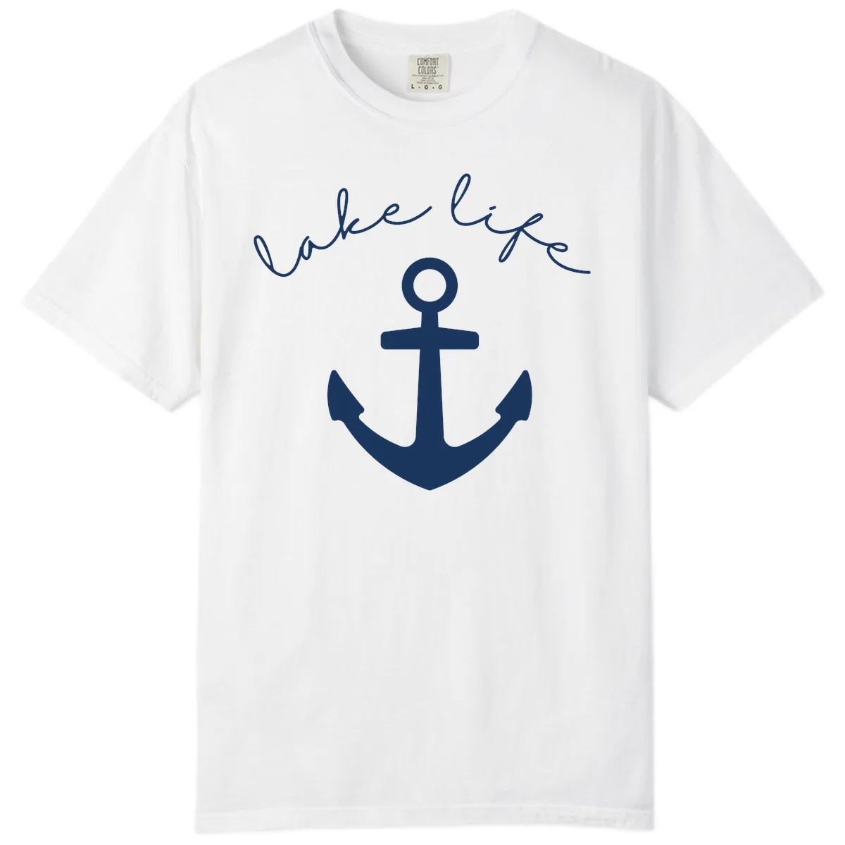 Lake Life Anchor Design Comfort Color in White