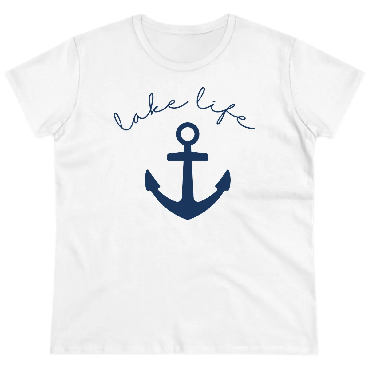 Lake Life Anchor Design Ladies Tee in White