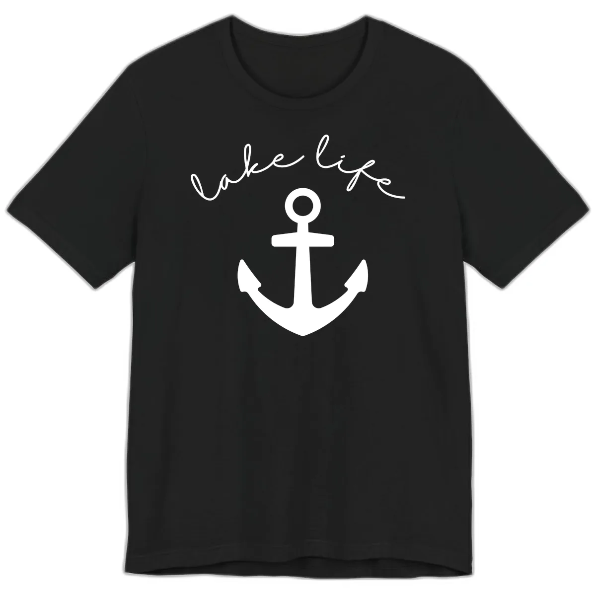 Lake Life Anchor Design Premium T-Shirt in Black