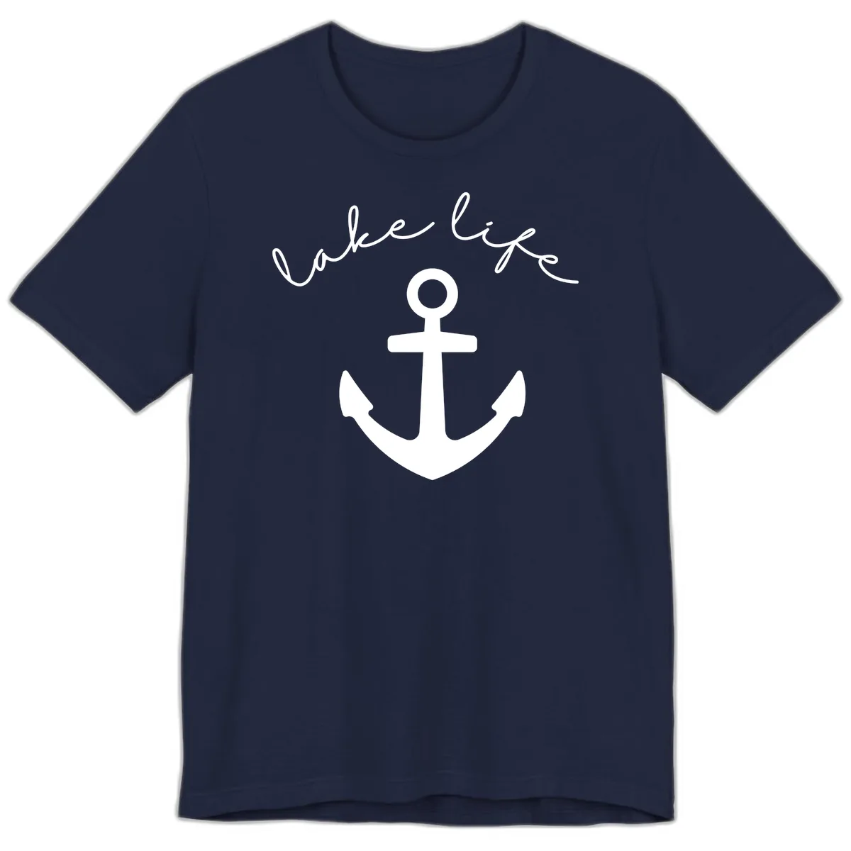 Lake Life Anchor Design Premium T-Shirt in Navy
