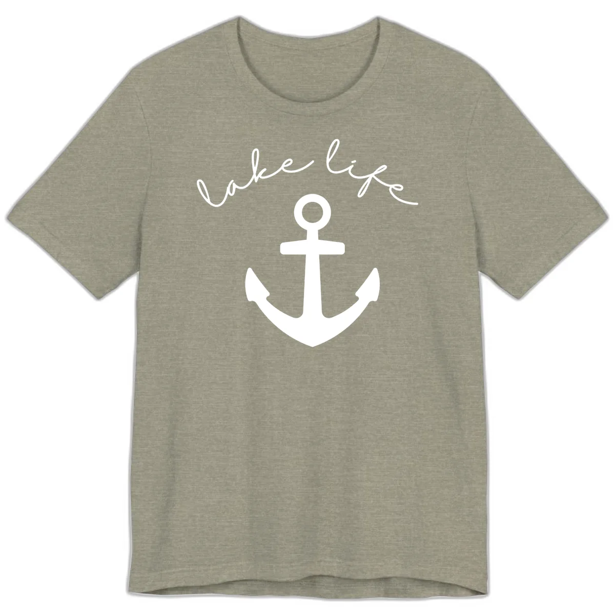 Lake Life Anchor Design Premium T-Shirt in Heather Stone