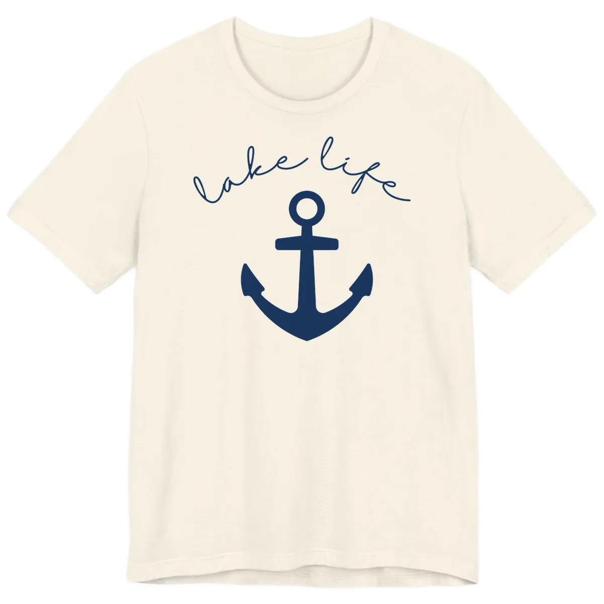 Lake Life Anchor Design Premium T-Shirt in Natural