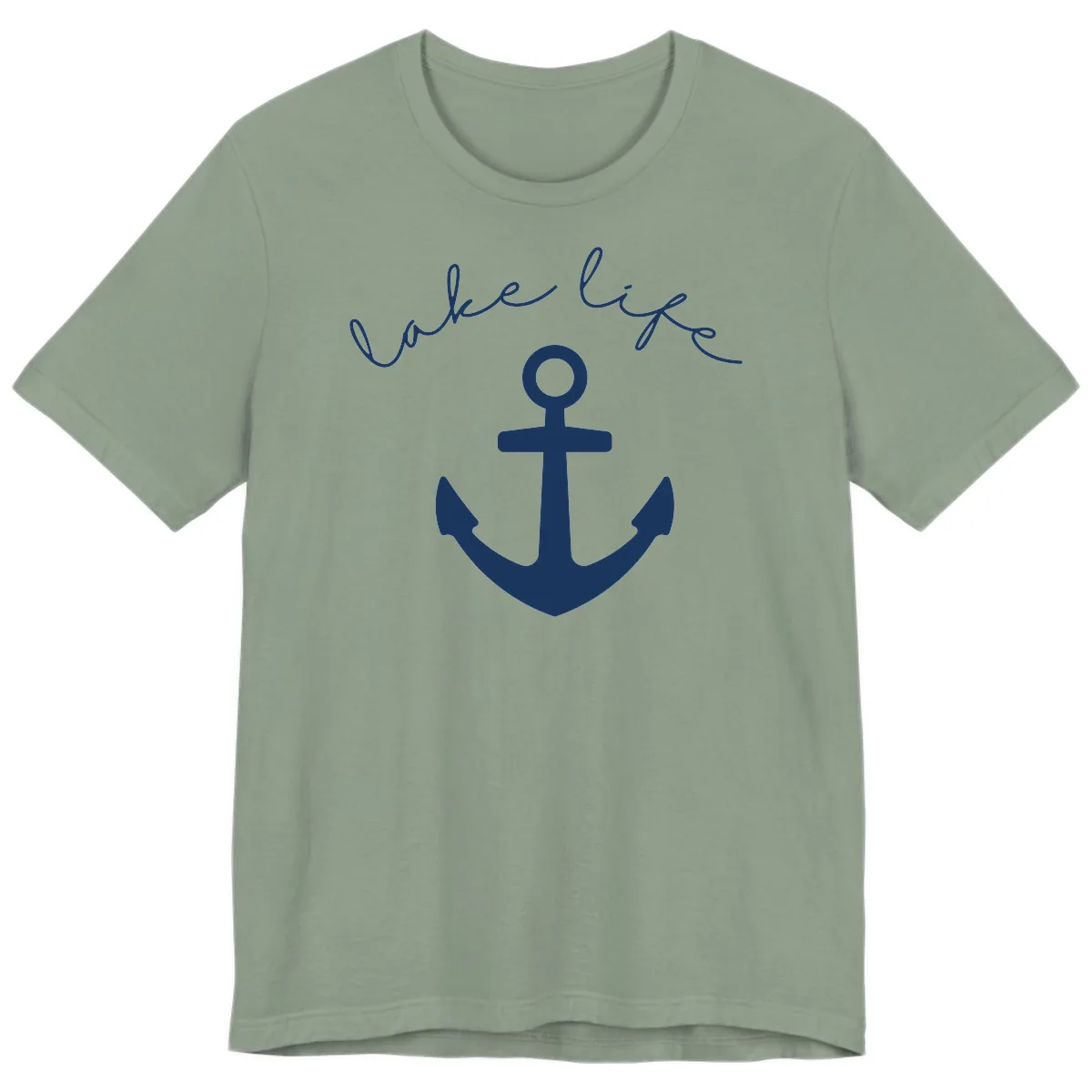 Lake Life Anchor Design Premium T-Shirt in Sage