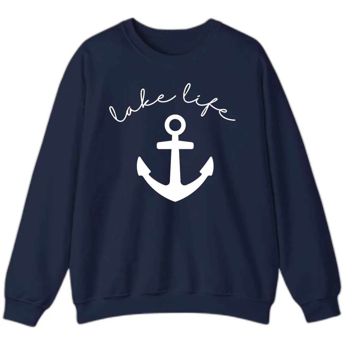 Lake Life Anchor Design Sweatshirt in Navy