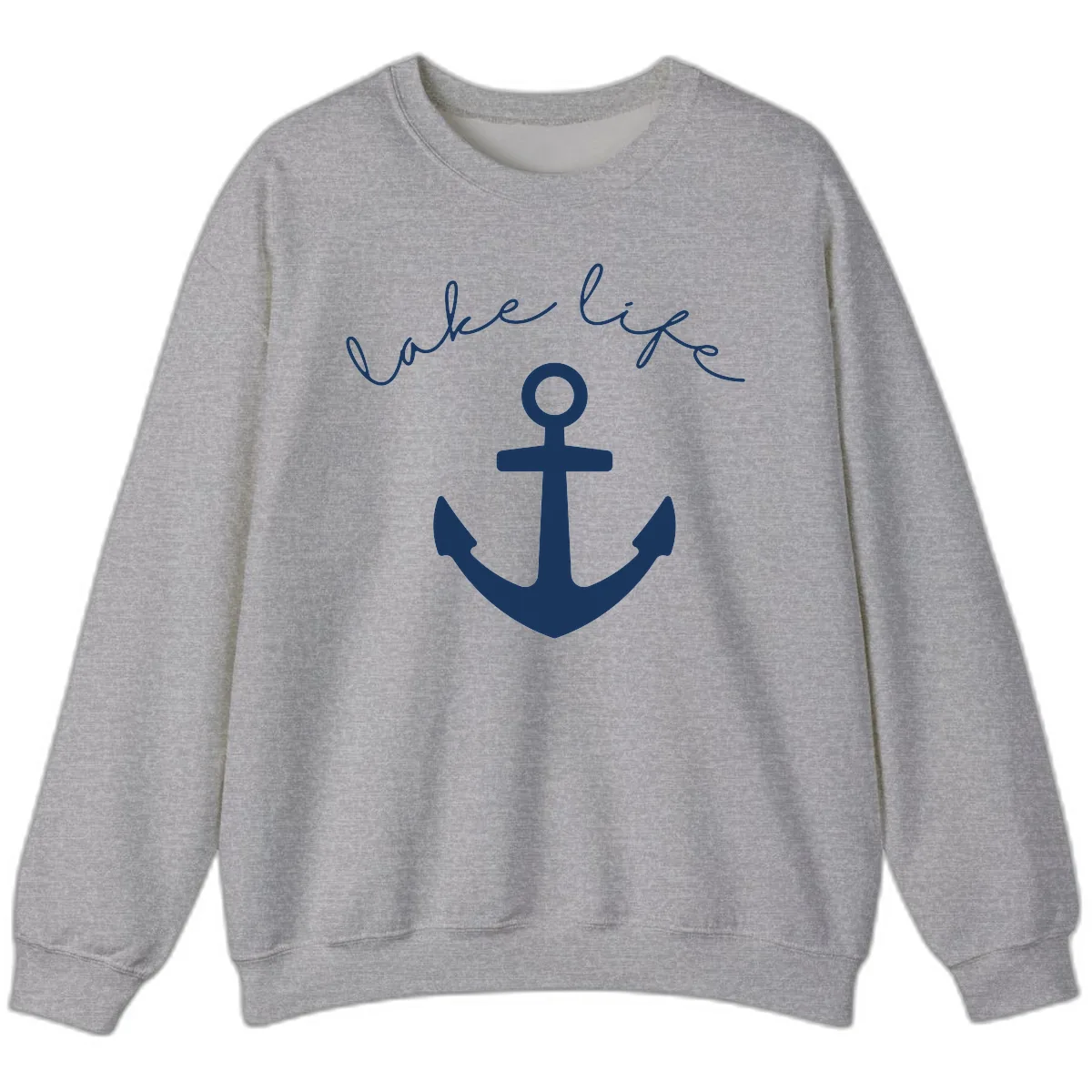 Lake Life Anchor Design Sweatshirt in Sport Grey