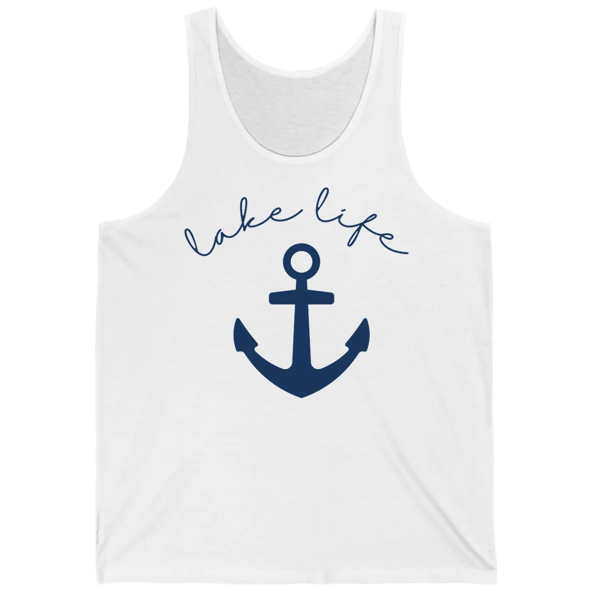 Lake Life Anchor Design Tank in White