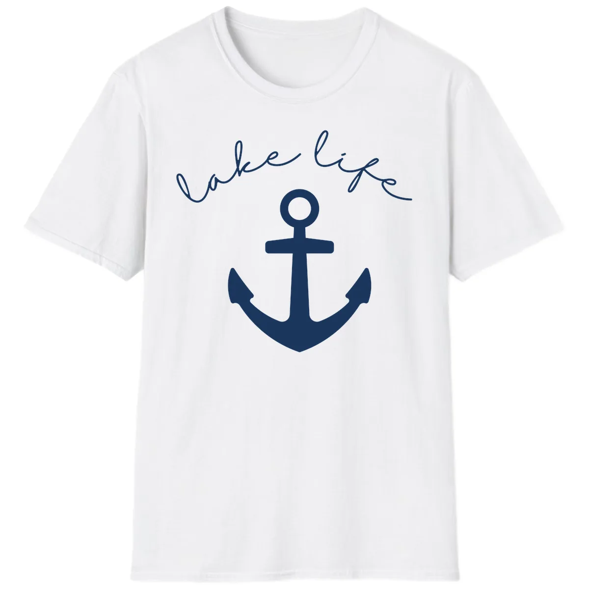 Lake Life Anchor Design T-Shirt in White