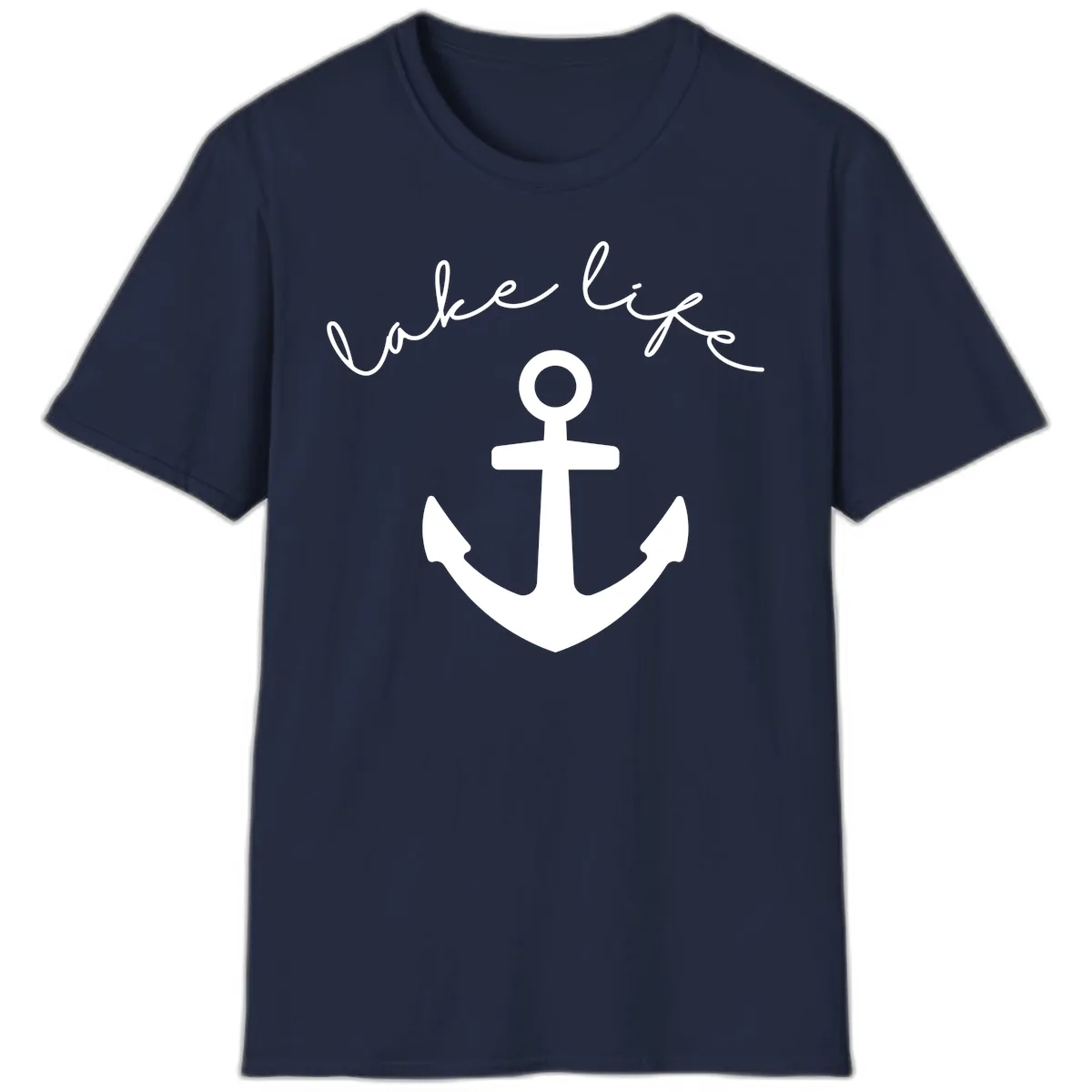 Lake Life Anchor Design T-Shirt in Navy