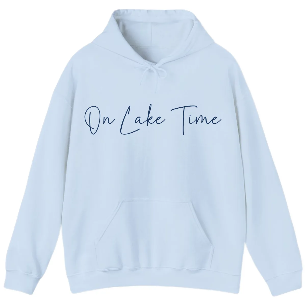 On Lake Time Script Design Hoodie in Light Blue