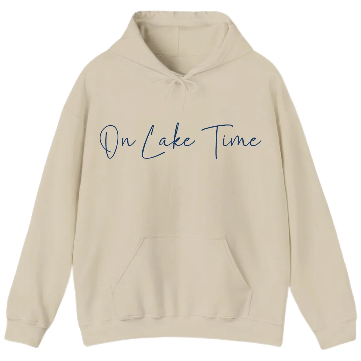 On Lake Time Script Design Hoodie in Sand