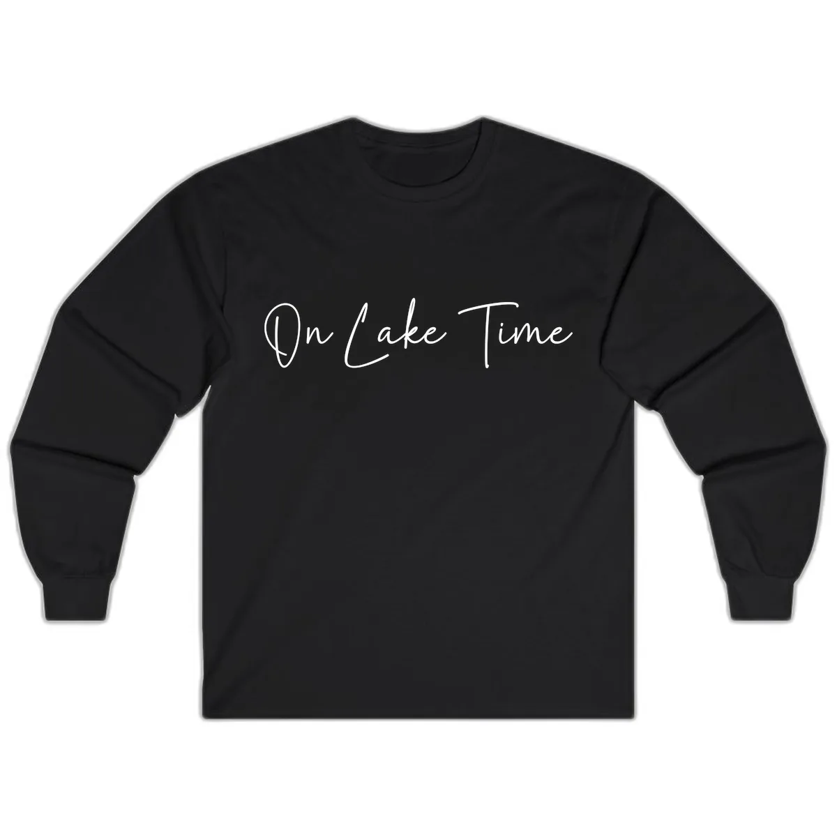 On Lake Time Script Design Long Sleeve in Black