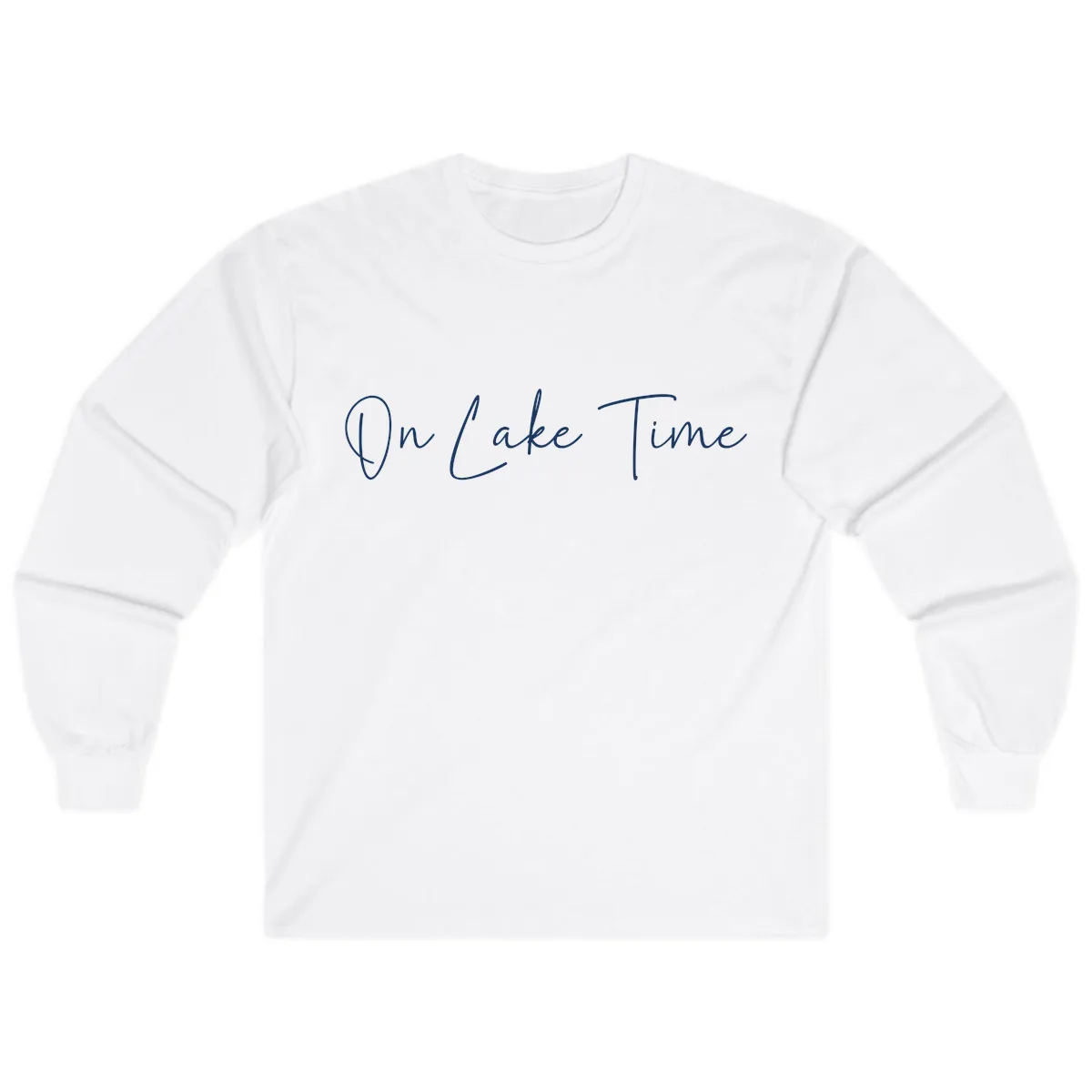 On Lake Time Script Design Long Sleeve in White