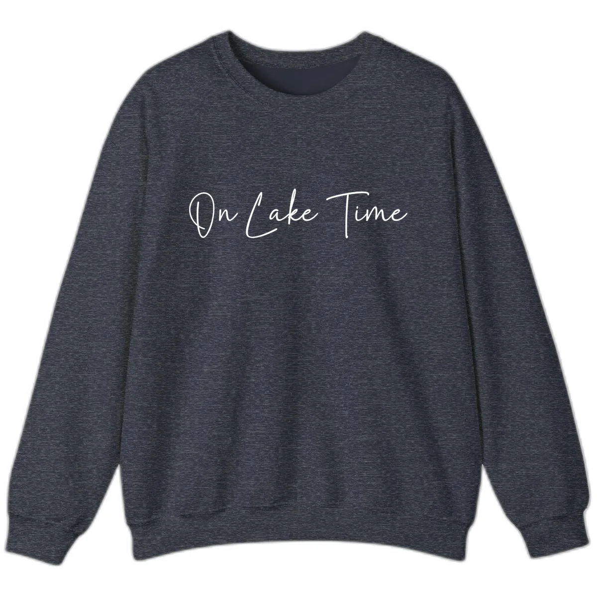 On Lake Time Script Design Sweatshirt in Heather Sport Dark Navy