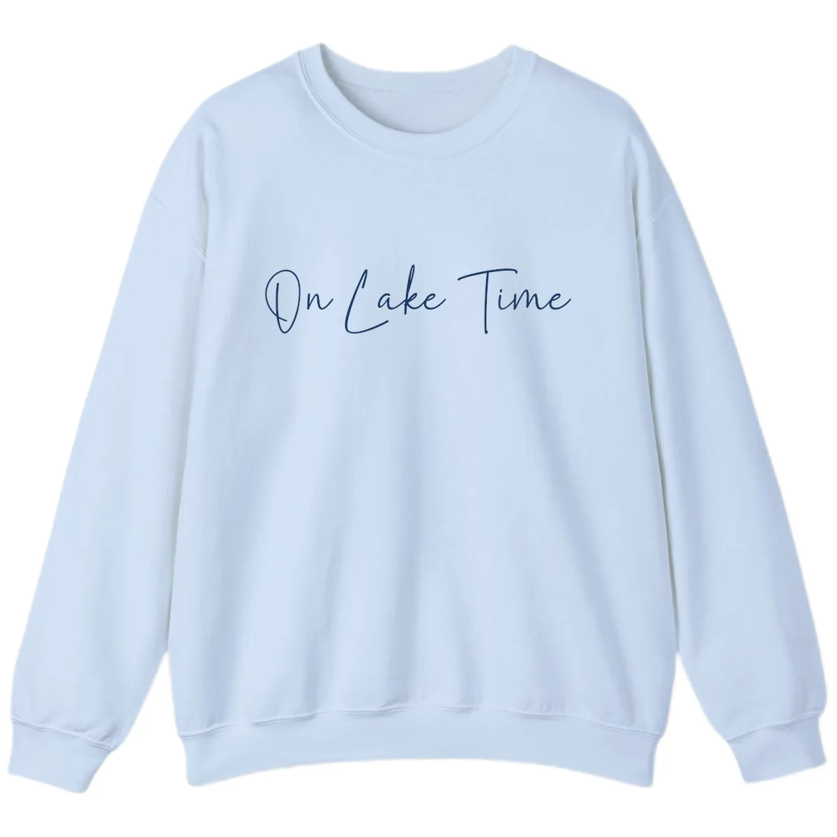 On Lake Time Script Design Sweatshirt in Light Blue