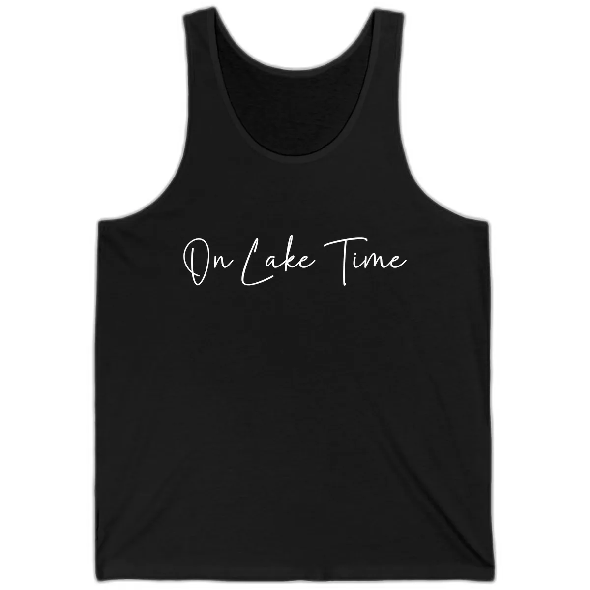 On Lake Time Script Design Tank in Black