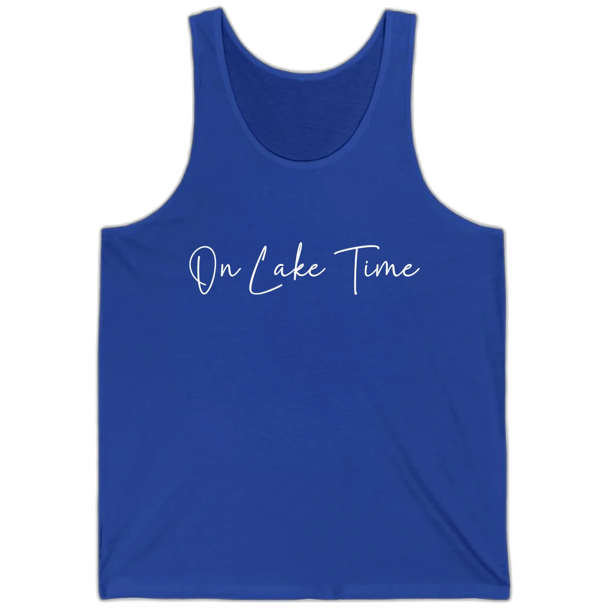 On Lake Time Script Design Tank in True Royal