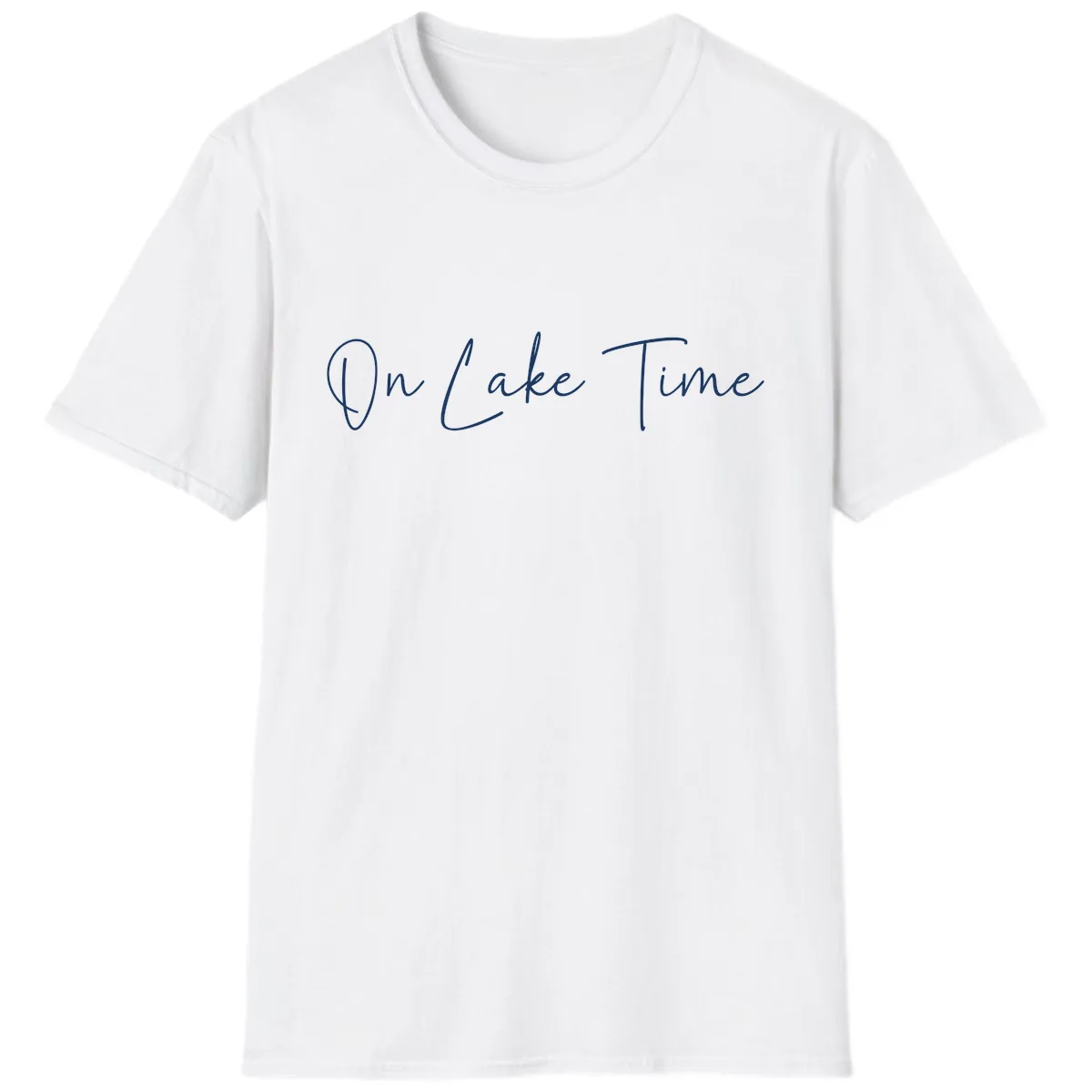 On Lake Time Script Design T-Shirt in White
